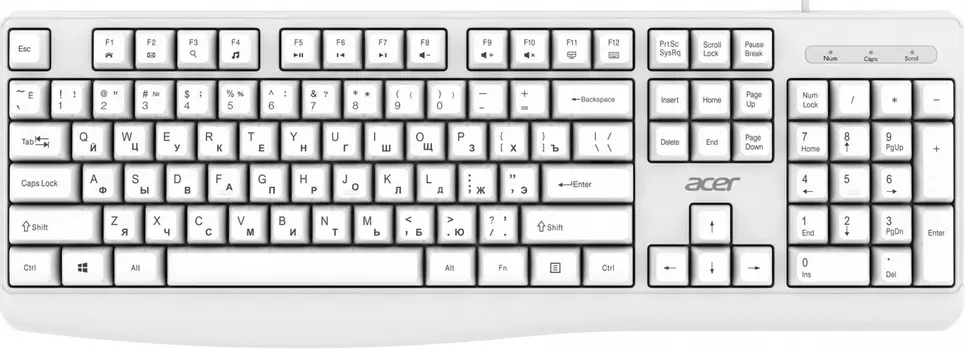 Клавиатура ACER OKW301 ZL.KBDCC.01B, цвет белый