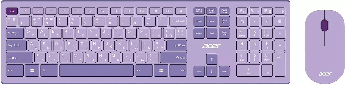 Клавиатура+мышь ACER Клавиатура + мышь OCC205 ZL.ACCEE.00D, цвет сиреневый