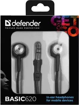 Наушники Defender Basic 620, цвет серебристый/черный