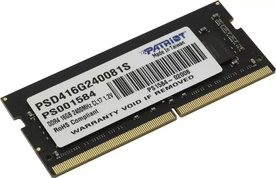 Оперативная память Patriot Desktop DDR4 2400МГц 16Gb, PSD416G240081S, RTL