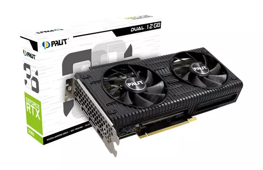 Видеокарта Palit GeForce RTX 3060 12 Б Retail LHR
