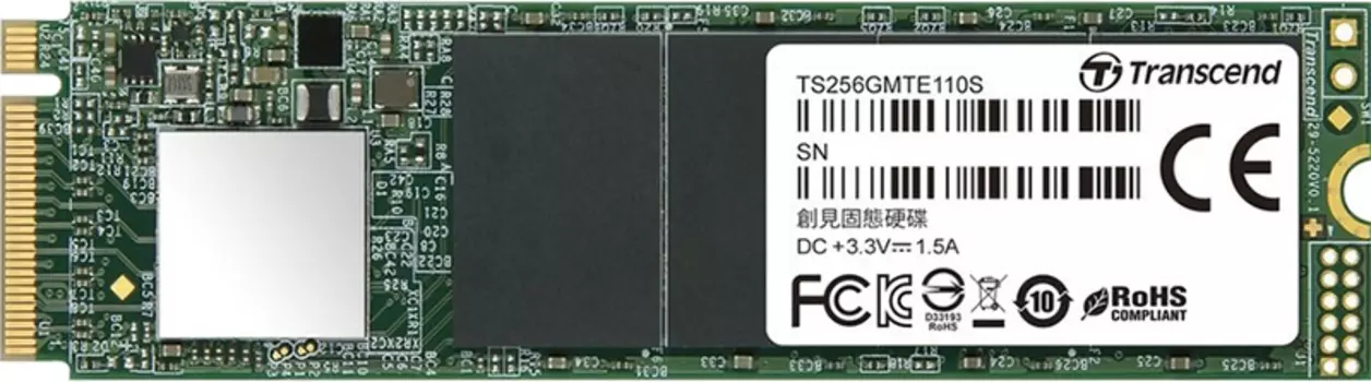 Внутренний твердотельный накопитель TRANSCEND M.2 SSD 256GB