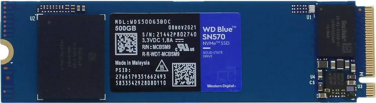 Внутренний твердотельный накопитель Western Digital Blue 500GB