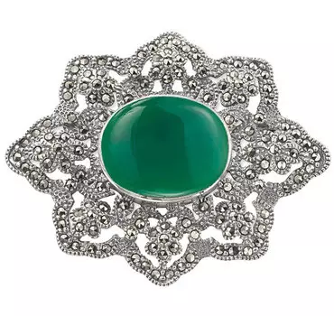 Броши Марказит HB130-hrizopraz-mr