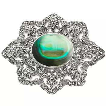 Броши Марказит HB130-perlamutr-abalon-mr