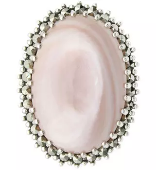 Броши Марказит HB349-perlamutr-rozovyj-mr