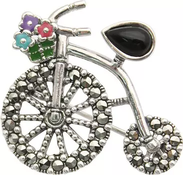 Броши Марказит HB507-oniks-mr