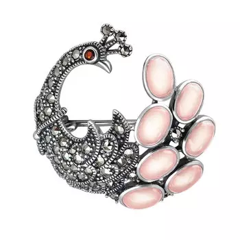 Броши Марказит HB604-perlamutr-rozovyj-mr