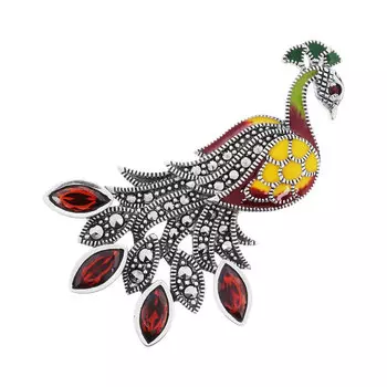 Броши Марказит HB637-granat-mr