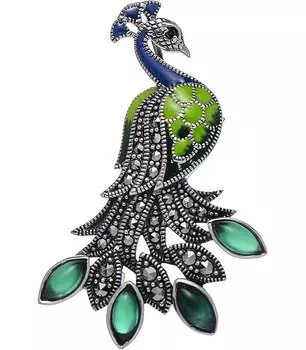 Броши Марказит HB637-hrizopraz-mr