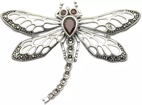 Броши Марказит HB782-granat-mr