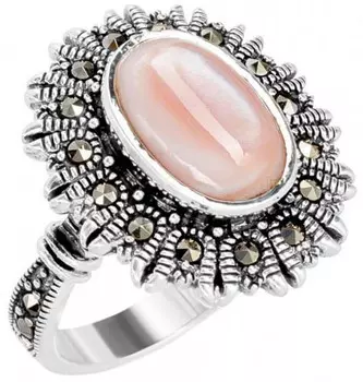 Кольца Марказит HR0868-perlamutr-rozovyj-mr