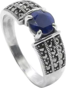 Кольца Марказит HR1028-korund-blue-mr