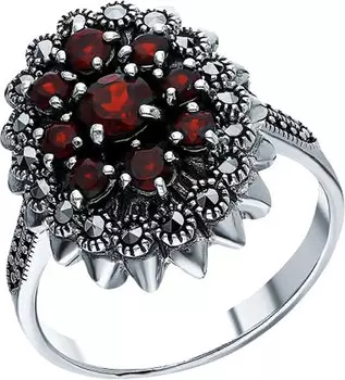 Кольца Марказит HR1271-granat-mr