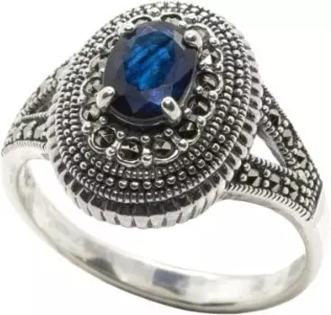 Кольца Марказит HR1518SP-korund-blue-mr