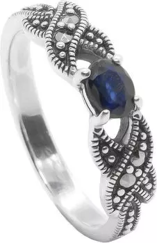 Кольца Марказит HR670-korund-blue-mr