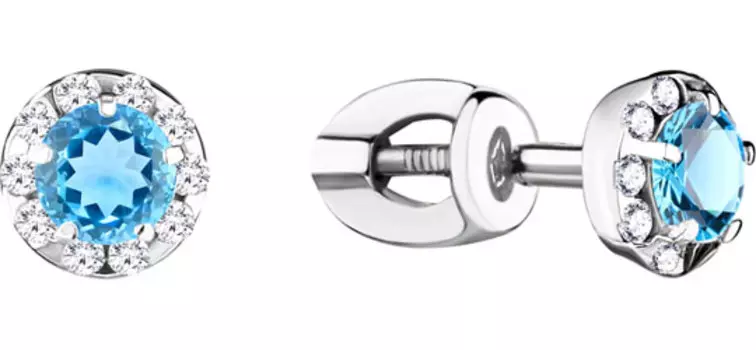 Серьги Aquamarine 4408502A-S-a