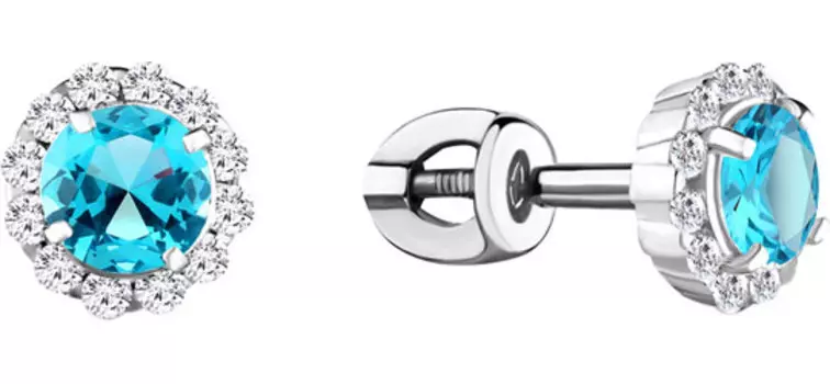 Серьги Aquamarine 4408605A-S-a