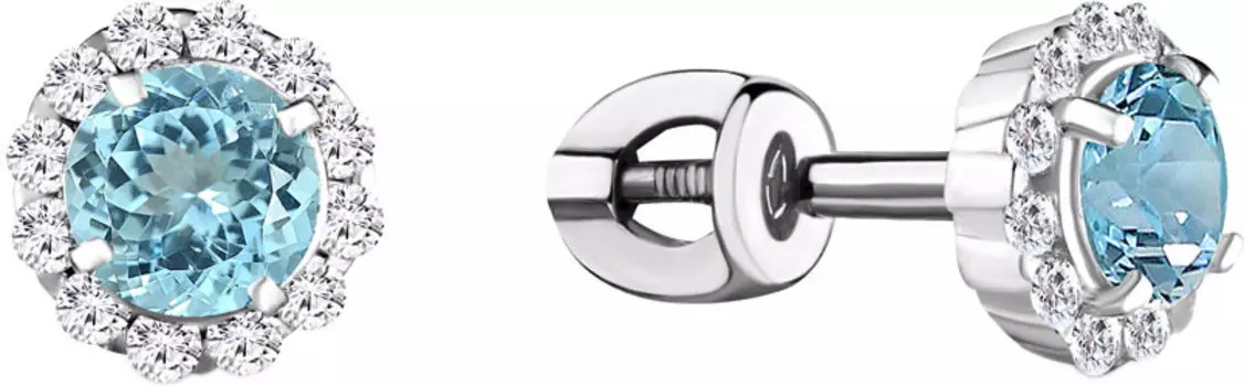 Серьги Aquamarine 4408624A-S-a