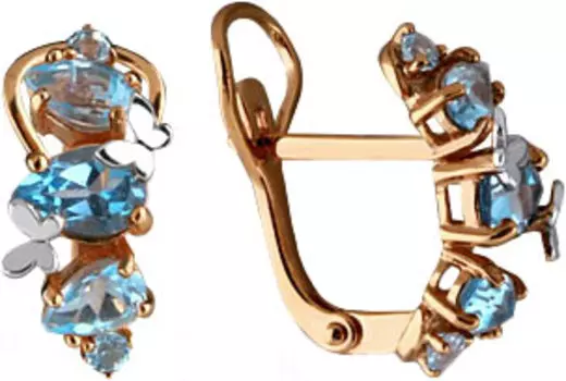 Серьги Aquamarine 4471705-S-g-a