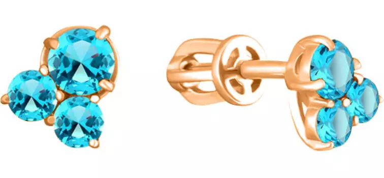 Серьги Aquamarine 4480205-S-g-a