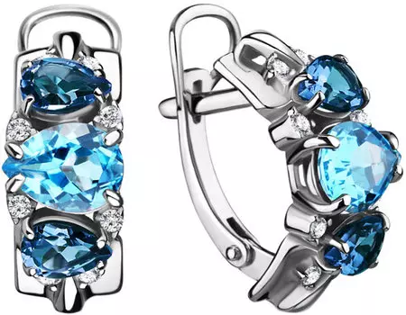 Серьги Aquamarine 47083600A-S-a