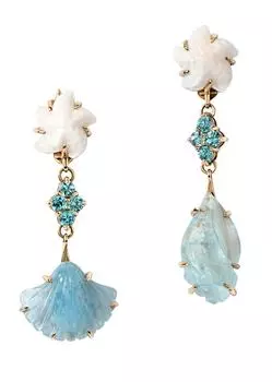 Серьги Art I Fact Jewellery 0203.0188-earrings-akvamarin-korall-cirkon
