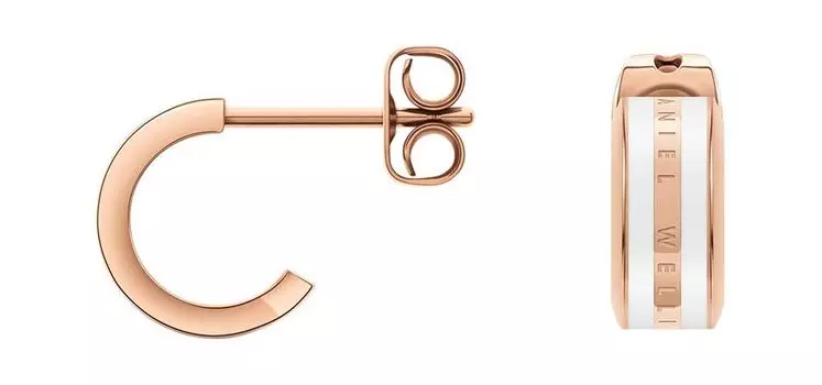 Серьги Daniel Wellington Emalie-Earrings-Satin-White-RG