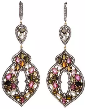 Серьги JV CSE-162-SR-TU-BLK