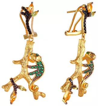 Серьги JV E00570-SR-CT-ISP-PD-SP-YG