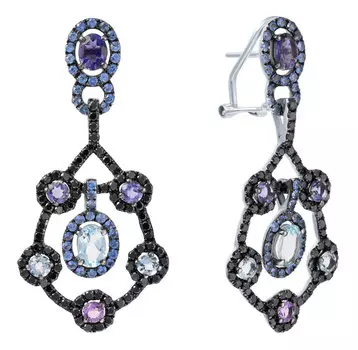 Серьги JV E02468K-SR-DB-SA-AM-AQ-IL-WG