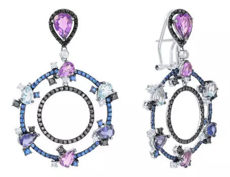 Серьги JV E02632K-SR-DB-SA-AM-AQ-IL-WG