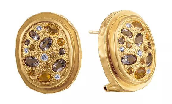 Серьги JV E13513-CT-SQ-YG