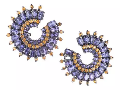 Серьги JV E15-SR-YS-IL-BLK