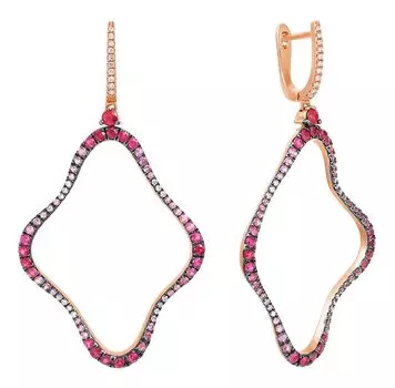 Серьги JV E3483TPS-DP-SR-PS-PINK