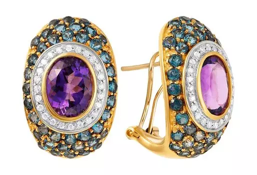 Серьги JV E36016K-4-AM-LT-YG