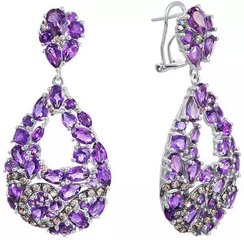 Серьги JV E46208C114WB002-SR-DN-AM-WG