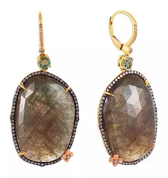 Серьги JV ER-DIA-01100Y-GSA-CR-YG