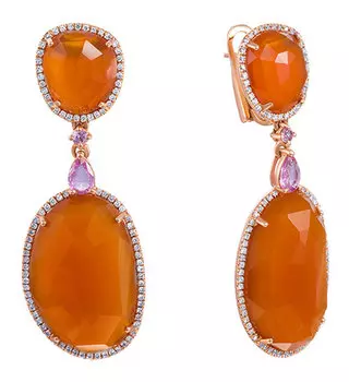 Серьги JV HF04274E-RCOPS-PS-KR-YG