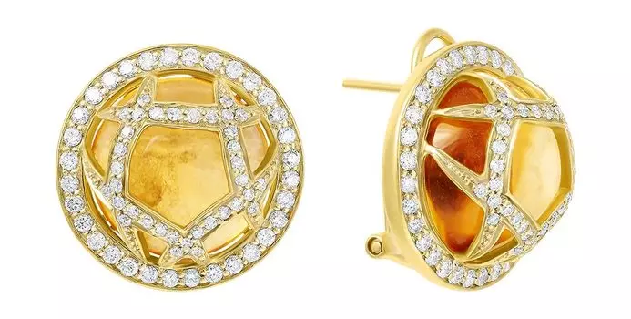 Серьги JV K418CTC4YG-CT-YG