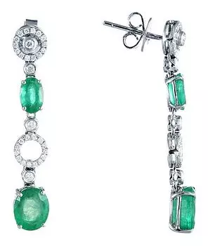 Серьги JV KB2021E-W-E-EM-WG