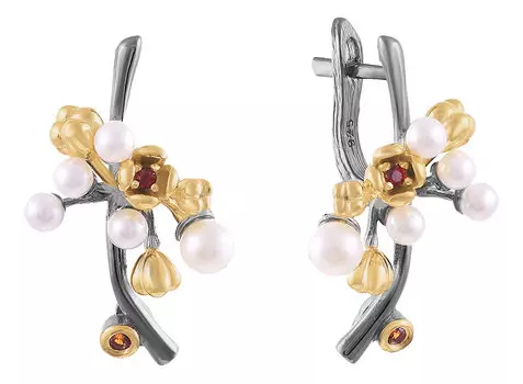 Серьги JV YE01425-SR-GR-WP-BJ