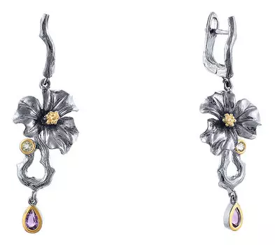 Серьги JV YE01444-SR-AM-PD-BJ