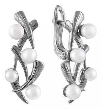 Серьги JV YE01449-SR-WP-BLK