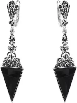 Серьги Марказит HE046-oniks-mr