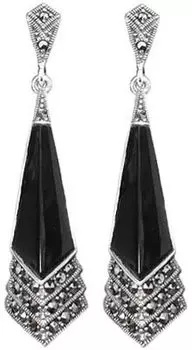 Серьги Марказит HE0888-oniks-mr