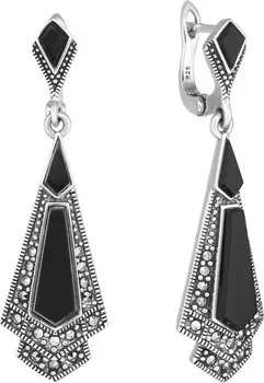 Серьги Марказит HE106-oniks-mr