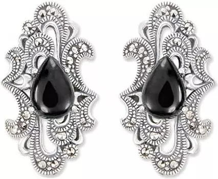 Серьги Марказит HE1162-oniks-mr