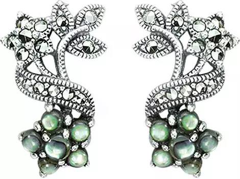 Серьги Марказит HE1168-perlamutr-abalon-mr