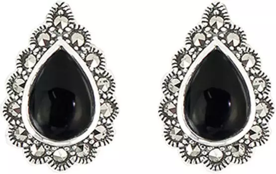 Серьги Марказит HE1265-oniks-mr